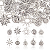 100Pcs 10 Styles Tibetan Style Alloy Charms TIBEP-CJ0001-59-2