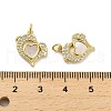 Brass Micro Pave Clear Cubic Zirconia Pendants KK-K365-04A-G-3