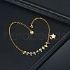 304 Stainless Steel Colorful Tassel Anklets WG8806E-05-1