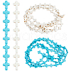 DICOSMETIC 6 Strands 2 Colors Synthetic Turquoise Beads Strands TURQ-DC0001-02-1