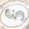 304 Stainless Steel Triple C-Shaped Stud Earrings for Women EJEW-C096-68P-02-5