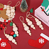Wood Round Beads Pendant Decoration HJEW-CA00009-7