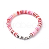 4Pcs 4 Color Handmade Polymer Clay Disc Surfer Bracelets Set BJEW-JB08799-2