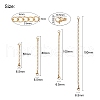 4 Strands 4 Styles 304 Stainless Steel Chain Extender STAS-YW0001-10G-3