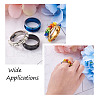 4 Colors Stainless Steel Grooved Finger Ring Settings STAS-TA0001-26A-7