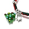 Handmade Lampwork with 304 Stainless Steel Star String Bracelets for Women BJEW-TA00658-3