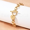 Golden 304 Stainless Steel Charm Bracelets NJEW-K284-01G-R-3
