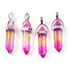 Faceted Bullet Glass Pointed Pendants GLAA-CJC0001-16C-1