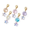 Star/Octagon Glass Pendant Decorations HJEW-JM01044-1