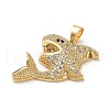 Brass Micro Pave Cubic Zirconia Pendants KK-K355-23G-2