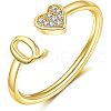 Adjustable Brass Rhinestone Cuff Rings FS-WG29D83-17-1