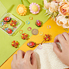BENECREAT 32Pcs 8 Styles Food Grade Eco-Friendly Silicone Beads with Baking Painted Zinc Alloy Knitting Stitch Marker Rings SIL-BC0001-09-3
