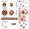 SUNNYCLUE 20 Pairs 2 Size Walnut Wood Flat Round Stud Earring FIND-SC0003-93-2