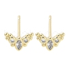 Brass Pave Clear Cubic Zirconia Stud Earring EJEW-S217-G10-1