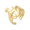 Ion Plating(IP) 304 Stainless Steel Wide Flower Open Cuff Ring for Women X-RJEW-G275-05G-5