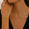 Stainless Steel Rhinestone Infinity Bracelets & Necklaces Sets for Women FF0188-3