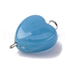 Acrylic Imitation Gemstone Style Heart Connector Charms PALLOY-JF03510-01-3