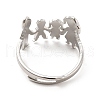Non-Tarnish 201 Stainless Steel Family Adjustable Ring for Women RJEW-F131-03P-3