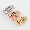 Brass Micro Pave Cubic Zirconia Fold Over Clasps ZIRC-P003-27-2