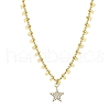 Star Brass Micro Pave Cubic Zirconia Pendant Necklaces NJEW-PH01391-1