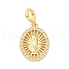 Brass Clear Cubic Zirconia European Dangle Pendants KK-D325-28G-09-1