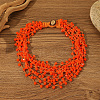 Bohemian Style Glass Bead Multi-layer Necklaces for Daily Wear and Gifting BA8447-2-1