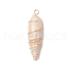 Copper Wire Wrapped Natural Spiral Shell Big Pendants PALLOY-JF03397-02-2
