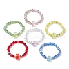 6Pcs 6 Colors Electroplate Glass Beaded Stretch Bracelets for Women BJEW-JB11706-2