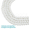 HOBBIESAY 2 Strands Baking Painted Pearlized Glass Pearl Round Beads Strands HY-HY0001-05-5