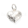 925 Sterling Silver 3D Textured Heart Charms STER-U009-10S-02-1