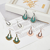 ANATTASOUL 4 Pairs 4 Colors Hollow Teardrop Alloy Dangle Earrings with Brass Pins for Women EJEW-AN0004-57-7