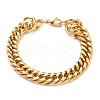 Ion Plating(IP) 304 Stainless Steel Cuban Link Chain Bracelets STAS-A028-B064G-A-1