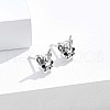 Rhodium Plated 925 Sterling Silver Stud Earrings STER-BB72117-5