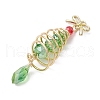 3Pcs 3 Colors Christmas Theme Copper Wired Glass Pendants PALLOY-JF02861-4
