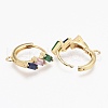 Brass Micro Pave Colorful Cubic Zirconia Huggie Hoop Earring Findings ZIRC-L098-037G-2