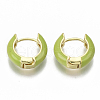 Brass Huggie Hoop Earrings EJEW-S209-01C-2