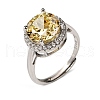 Adjustable 925 Sterling Silver Micro Pave Cubic Zirconia Cuff Rings for Women RJEW-F183-01B-02-4