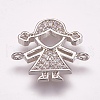 Brass Micro Pave Cubic Zirconia Links ZIRC-G098-61P-1
