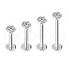 G23 Stainless Steel Clear Cubic Zirconia Threadless Labret Stud WG700A9-21-1