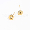 Flat Round Stainless Steel Stud Earrings TL9251-3