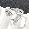 Brass Micro Pave Cubic Zirconia Cuff Rings for Women RJEW-D322-04P-2