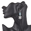 Snowflake Alloy Electroplate Glass Beads Dangle Earrings EJEW-TA00663-2