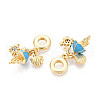 Brass Micro Pave Clear Cubic Zirconia Pendants KK-N271-10G-2