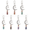 7Pcs 7 Styles Chakra Natural & Synthetic Gemstone Chip Beads inside Glass Wishing Bottle Pendant Decorations HJEW-JM02343-1