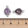 Natural Amethyst Faceted Connector Charms G-L514-048G-09-3