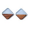 Resin & Walnut Wood Cabochons RESI-S358-A-90F-4