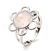 Natural Rose Quartz Adjustable Rings RJEW-P043-01P-22-4