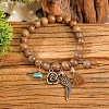 Alloy & Wood & Synthetic Turquoise Jewelry Sets FS-WGA22DA-02-5