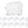 Double Layer Polyester 3D Flower Lace Trim Ribbon with Rhinestone OCOR-WH0097-73A-8