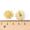 Flower Brass Stud Earrings for Women EJEW-M099-01G-3